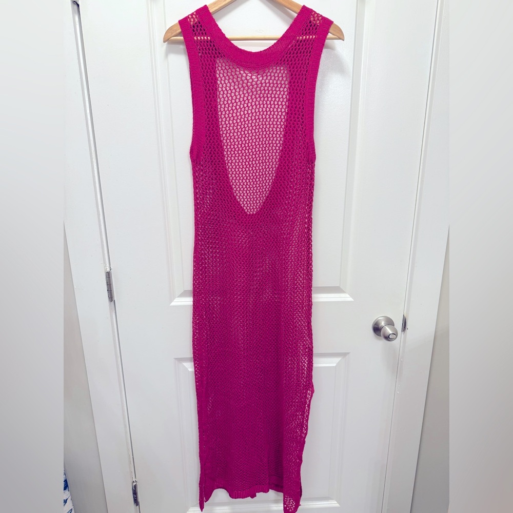 Magenta Sleeveless Knit coverup